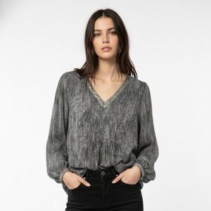 Knox Rose Blouse Gray Goth Whimsigoth Grunge Fairy Sequins Festival S